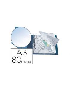 FUNDAS MULTITALADRO Q-CONNECT DIN A3 APAISADA 80MICRAS CRISTAL CON APERTURA SUPERIOR