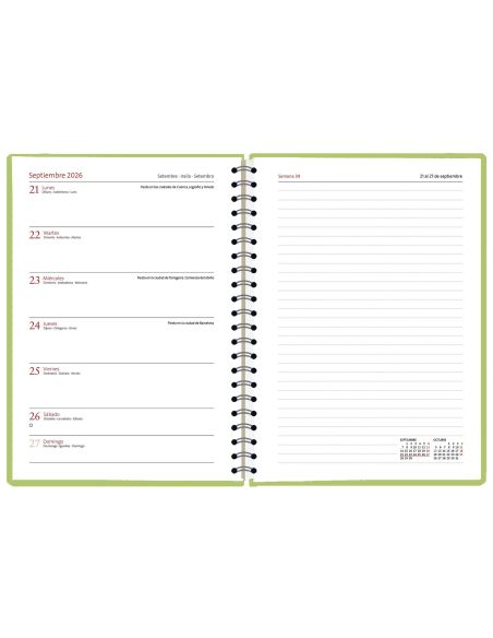 AGENDA MYRGA 2027 SALERNO SEMANA VISTA ESPIRAL TAPA DURA GRIS
