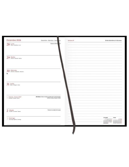 AGENDA MYRGA 2027 SALERNO SEMANA VISTA TAPA DURA NEGRO