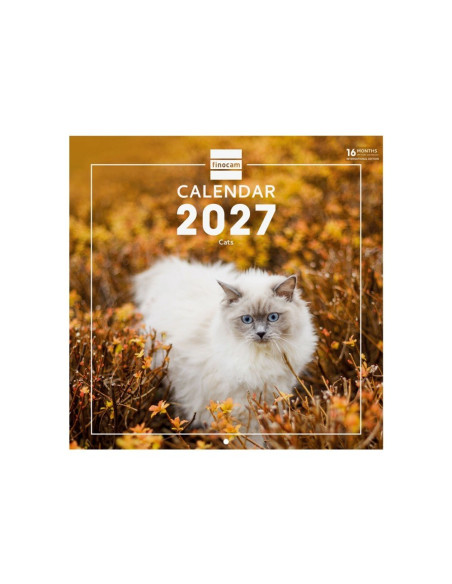CALENDARIO FINOCAM PARED 2027 30X30 GATITOS INTL
