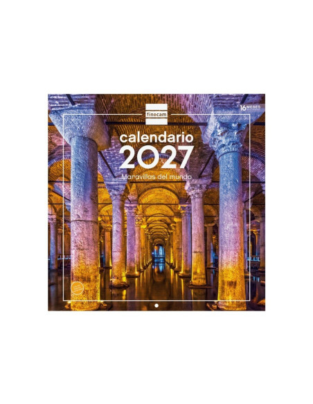 CALENDARIO FINOCAM PARED 2027 30X30 MARAVILLAS MUNDO