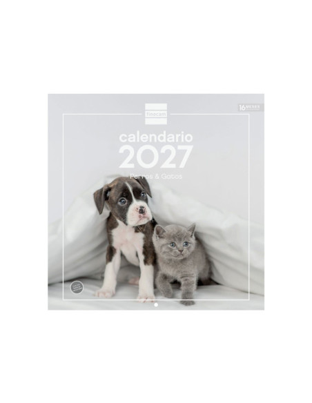 CALENDARIO FINOCAM PARED 2027 30X30 PERROS Y GATOS