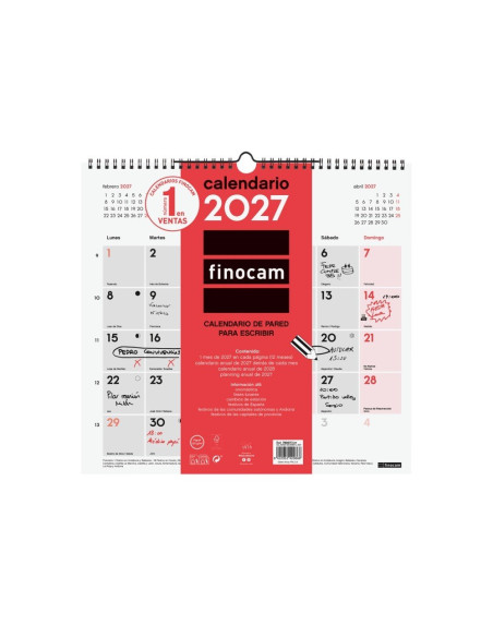 CALENDARIO FINOCAM PARED 2027 ESCRIBIR L