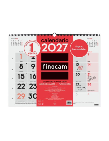 CALENDARIO FINOCAM PARED 2027 MIXTO XL