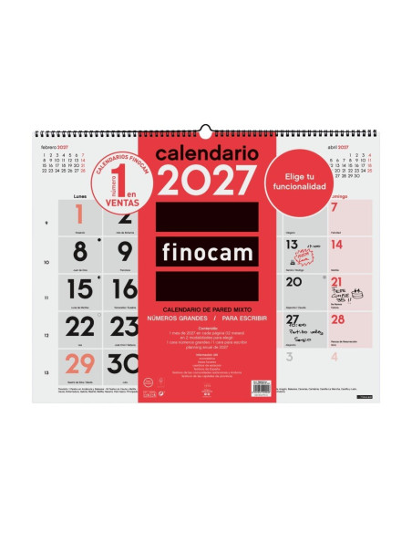 CALENDARIO FINOCAM PARED 2027 MIXTO XL