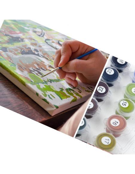 LEINZO PINTAR POR NUMEROS CON BASTIDOR 30x40cm. (27pz.) Furgo Hippy Surf