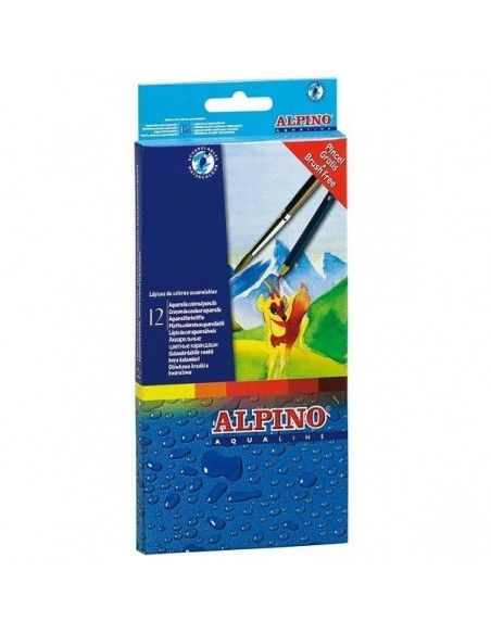 LAPICES ACUARELABLES ALPINO AQUALINE CAJA CARTÓN 12 UD + PINCEL