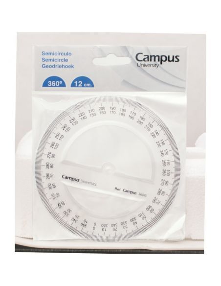 TRANSPORTADOR 380º REDONDO 12CM B/1 CAMPUS