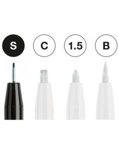 PACK 4 ROTULADORES FABER CASTELL PITT ARTIS PEN BLACK&WHITE 2