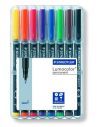 ROTULADOR INDELEBLE STAEDTLER LUMOCOLOR FINO SET 8 COLORES SURTIDOS 