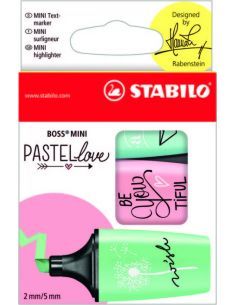 MARCADOR FLUORESCENTE STABILO BOSS MINI PASTEL PACK DE 3