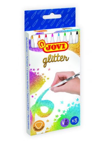 ROTULADOR GLITTER JOVI 8 COLORES