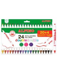 ROTULADOR ALPINO DOBLE PUNTA20+4 COLORES