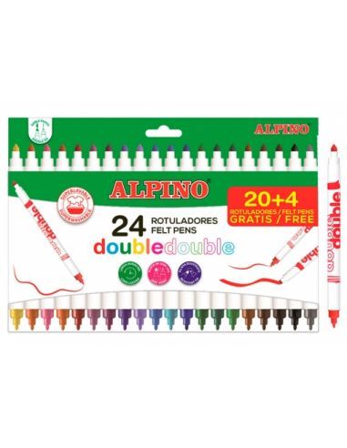 ROTULADOR ALPINO DOBLE PUNTA20+4 COLORES