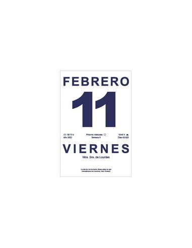 TACO DE CALENDARIO MYRGA 1385 MURAL AÑO 2022 14X20 "GRANDE"
