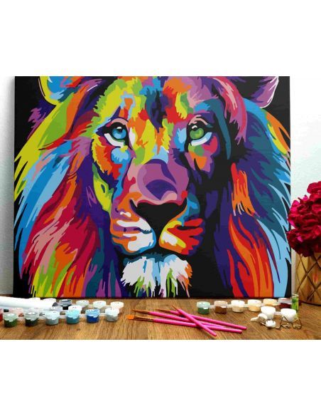 LIENZO PINTAR POR NUMEROS 40X50CM LEON ABSTRACTO MULTICOLOR D0101 LIENZO PINTAR POR NUMEROS 40X50CM LEON ABSTRACTO MULTICOLOR D0101