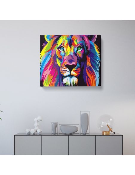 LIENZO PINTAR POR NUMEROS 40X50CM LEON ABSTRACTO MULTICOLOR D0101 LIENZO PINTAR POR NUMEROS 40X50CM LEON ABSTRACTO MULTICOLOR D0101