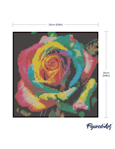 DIAMOND PAINTING 25X25CM CON MARCO - ROSA...