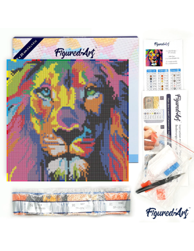 DIAMOND PAINTING 25X25CM CON MARCO - LEON POP ART