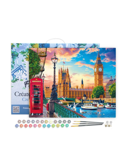 LIENZO PINTAR POR NUMEROS CON BASTIDOR 40X50CM  LONDRES EN PRIMAVERA