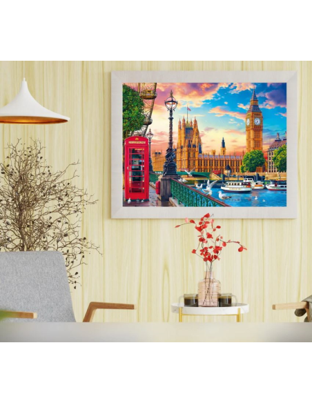 LIENZO PINTAR POR NUMEROS CON BASTIDOR 40X50CM  LONDRES EN PRIMAVERA