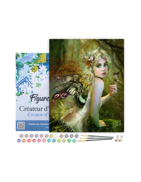 LIENZO PINTAR POR NUMEROS CON BASTIDOR 40X50CM HADA DORADA