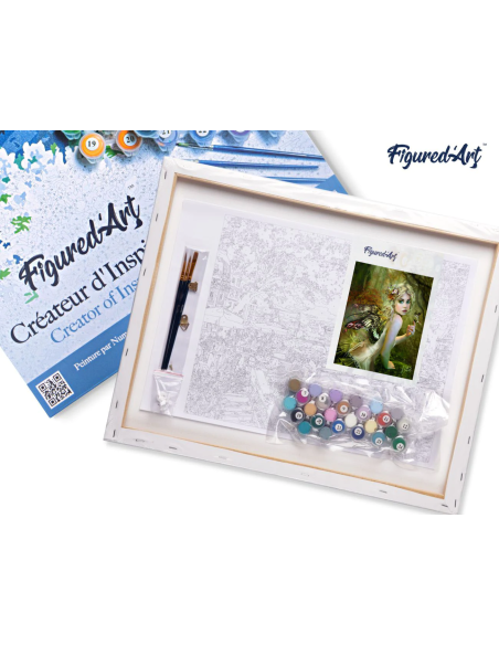 LIENZO PINTAR POR NUMEROS CON BASTIDOR 40X50CM HADA DORADA