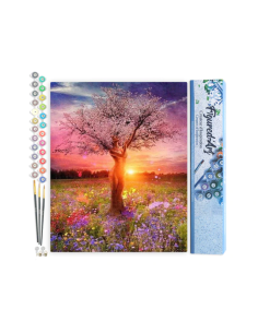 LIENZO PINTAR POR NUMEROS CON BASTIDOR 40X50CM ÁRBOL DE...