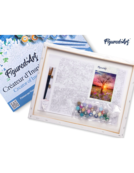 LIENZO PINTAR POR NUMEROS CON BASTIDOR 40X50CM ÁRBOL DE LA VIDA