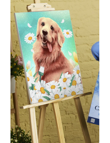 DIAMOND PAINTING 40X50CM CON BASTIDOR - GOLDEN RETRIEVE