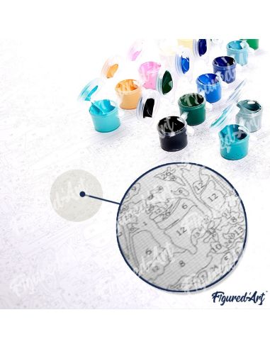 LIENZO ENROLLADOPINTAR POR NUMEROS 40X50CM PUESTA DE SOL EN NEW YORK