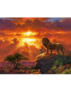 LIENZO ENROLLADOPINTAR POR NUMEROS 40X50CM REY LEON AL ATARDECER