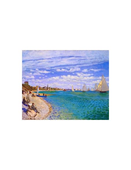 LIENZO PINTAR POR NUMEROS CON BASTIDOR 40X50CMLA REGATA EN SAINTE ADRESSE, MONET