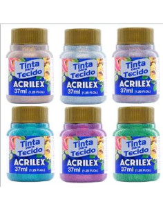 PINTURA PARA TELA ACRILEX GLITTER 37ML