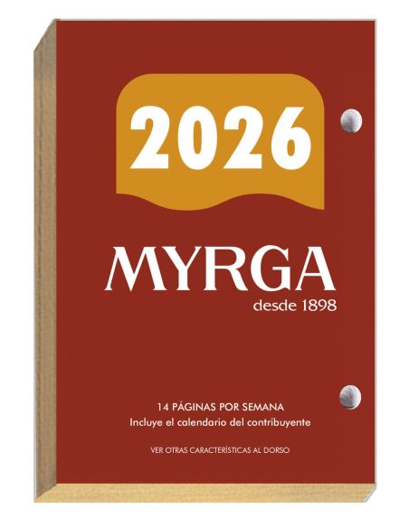 TACO CALENDARIO SOBREMESA MYRGA Nº 5 ORO 2025