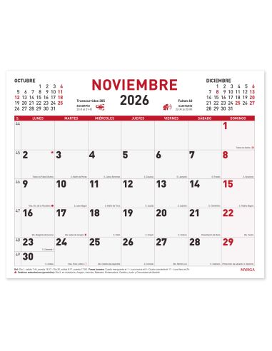 FALDILLA CALENDARIO MYRGA 30X24 REF 1543 2025