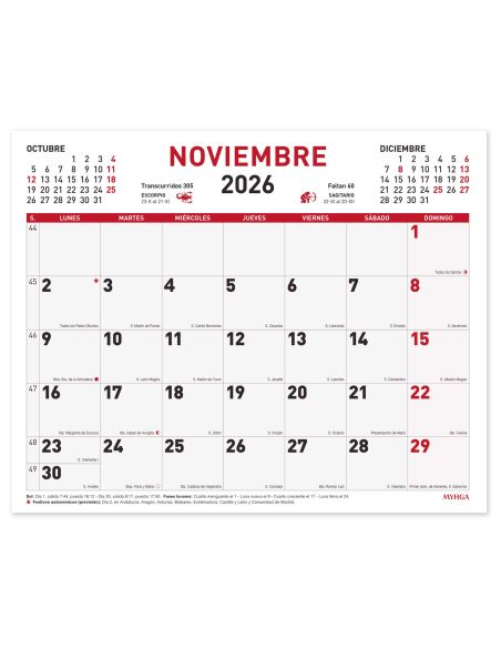 FALDILLA CALENDARIO MYRGA 30X24 REF 1543 2025