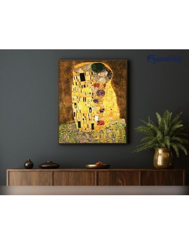 LIENZO PINTAR POR NUMEROS CON BASTIDOR 40X50CM EL BESO DE KLIMT