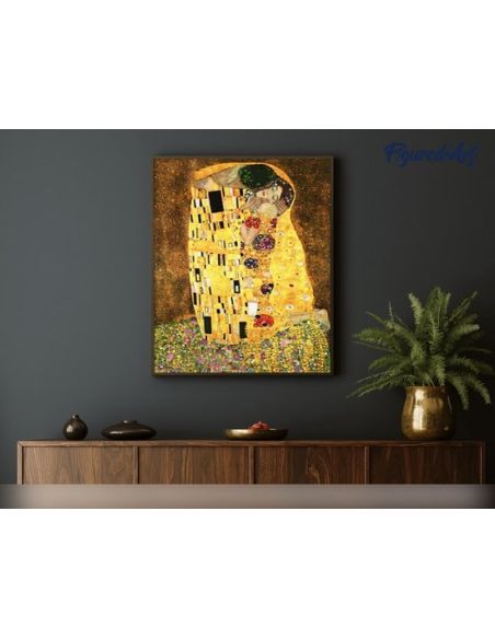 LIENZO PINTAR POR NUMEROS CON BASTIDOR 40X50CM EL BESO DE KLIMT