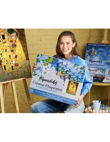 LIENZO PINTAR POR NUMEROS CON BASTIDOR 40X50CM EL BESO DE KLIMT