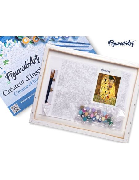 LIENZO PINTAR POR NUMEROS CON BASTIDOR 40X50CM EL BESO DE KLIMT