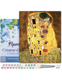 LIENZO PINTAR POR NUMEROS CON BASTIDOR 40X50CM EL BESO DE KLIMT