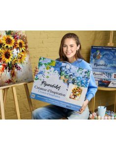 LIENZO PINTAR POR NUMEROS CON BASTIDOR 40X50CM RETRATO GIRASOLES 2