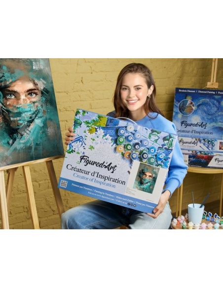 LIENZO PINTAR POR NUMEROS CON BASTIDOR 40X50CM CAMPO DE AMAPOLAS