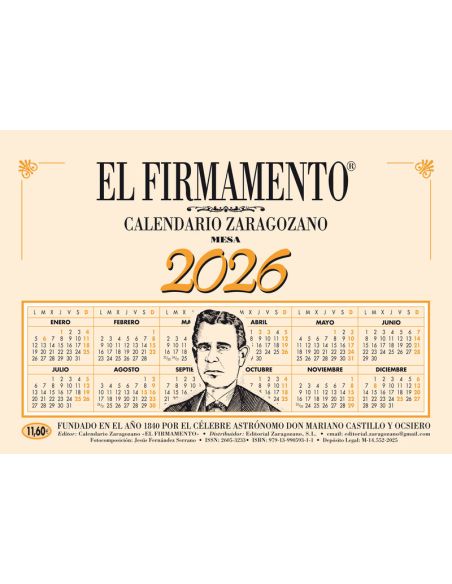 CALENDARIO ZARAGOZANO DE MESA - EL FIRMAMENTO 2025