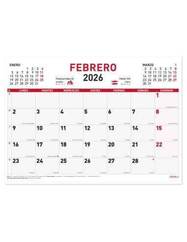 CALENDARIO PLANNING MENSUAL 2025 43X31CM REF: 1545 MYRGA 2026