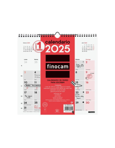 CALENDARIO FINOCAM 2025 PARED ESCRIBIR 30X30