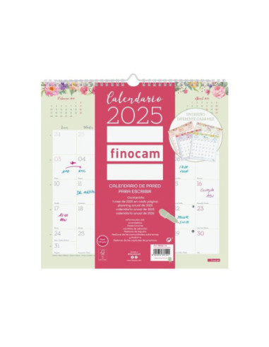 CALENDARIO 2025 PARED TRENDY DESIGN ESCRIBIR 300x300MM FINOCAM 787530125