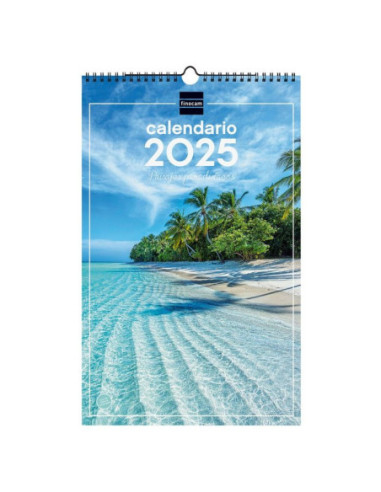 CALENDARIO FINOCAM 2025 PARED ESPIRAL 25X40 PAISAJES PARADISIACOS