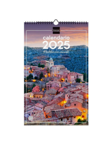 CALENDARIO FINOCAM 2025 PARED ESPIRAL 25X40 PUEBLOS CON ENCANTO